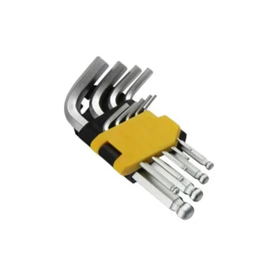 Image of US Pro 9pc Short Ball Point Hex Keys Set Allen 2083