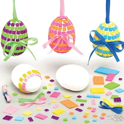 Image of Baker Ross Mosaic Easter Egg Kits Pack of 4, Crafts, Craft For Kids (AT423)