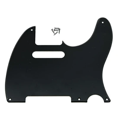 Image of KAISH American Vintage 5 Hole Tele Pickguard TL Guitar Pick Guard Scratch Plate for Tele/Telecaster Glossy Black 1 Ply