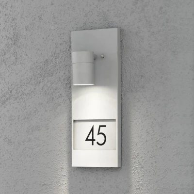 Image of Modena Outdoor Modern House Door Number all Light Grey, IP44