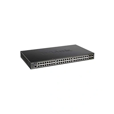 Image of D link DGS 1250 52XMP 52 Port Gigabit Smart Managed Poe Switch With 10g Uplinks, 370w Budget, 48 X 10/100/1000base t PoE, 4 SFP+ Ports, 176 Gbps Switching Capacity