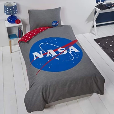 Image of Coco Moon Nasa Soft Reversible Single Or Double Bed Duvet Cover And Pillow Set For Space Mad Kids (Single Duvet)