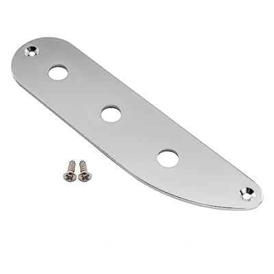 Image of Musiclily Pro Steel 3 Hole Bass Control Plate for Vintage PB/Tele Style Electric Bass, Chrome