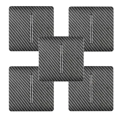 Image of Trendi Modern 1 Gang or 2 Way Screwless Rocker Light Switch in Carbon Fibre (Pack of 5)