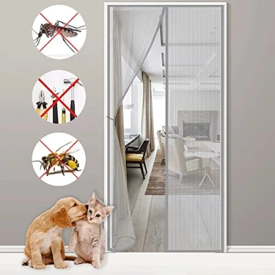 Image of Magnetic Screen Door, 130x200cm Seal Automatically Bug Net,Keeps Mosquitoes and Bugs Out,Fit for Bedroom/Kitchen/Air Conditioner Room Gray