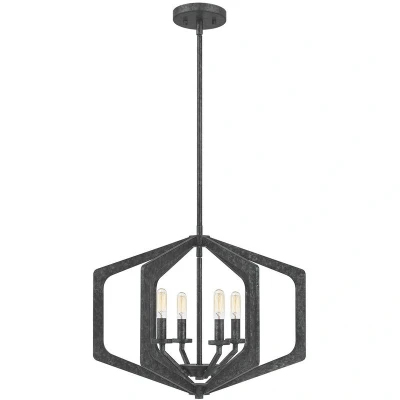 Image of Quoizel Vanguard Wire Frame Pendant Ceiling Light Old Black