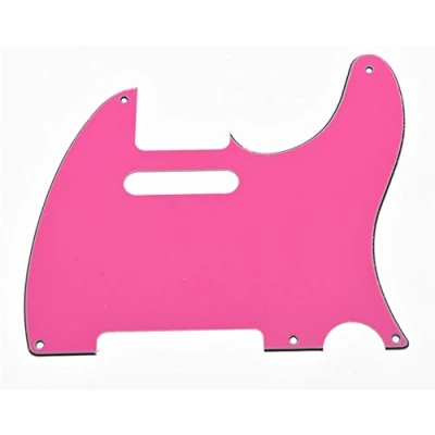 Image of KAISH American Vintage 5 Hole Tele Style Pickguard Guitar Pick Guard Scratch Plate for Telecaster/Tele Pink 3 Ply