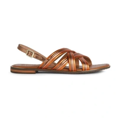 Image of Geox Women&#039;s D Sozy Plus G Flat Sandal, Lt Bronze Orange, 6 UK