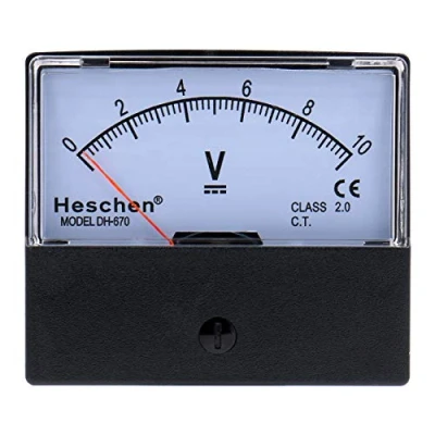 Image of Heschen Rectangular Voltmeter Analogue Panel Volt Voltage Meter DH 670 DC 0 10V Class 2.0