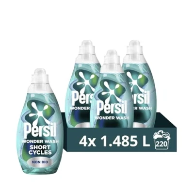 Image of Persil Wonder Wash Speed Clean Non Bio Laundry Detergent 55w 1485ml Pack of 4