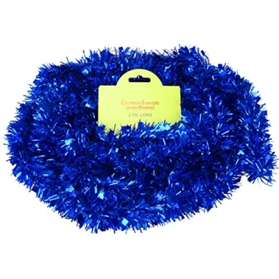 Image of Christmas Concepts® 2.7metre x 5cm Blue Christmas/Fashion Tinsel (TI39)