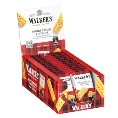 Image of Walker&#039;s Shortbread Fingers Twin Pack Traditional Pure Butter Biscuits By Scottish Recipe, 40g (24 x Pack) [Packaging May Vary]
