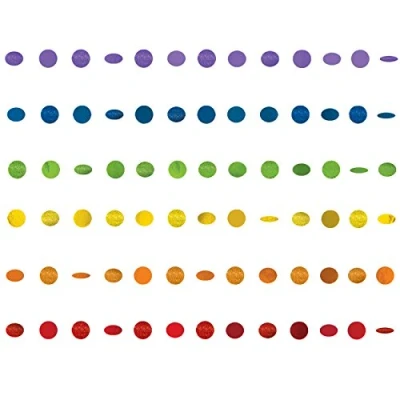 Image of Amscan 672424 90 Deco Rnd Glitter Strng Rainbow