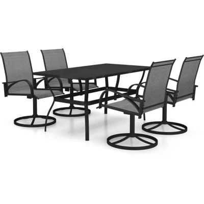 Image of vidaXL 5 Piece Garden Dining Set Textilene and Steel