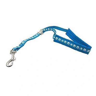 Image of Groom Professional Amzi Pro Noose Plastic Locking Slider Padded Paw Print, Cyan Blue, 40 cm