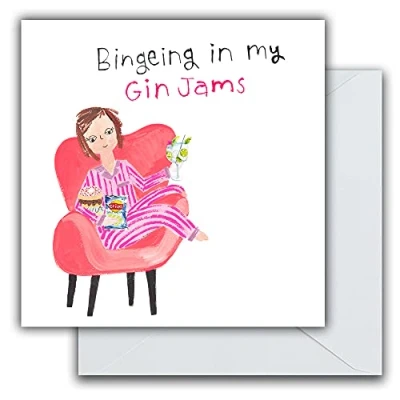 Image of Emotional Rescue Funny Birthday Card For Her, Gin Brithday Card, Greeting 163mmx163mm,Multi,IIFS036
