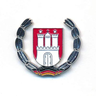 Image of hegibaer Hanseatic City Hamburg Coat of Arms Elbe HH Germany Badge Pin 0920