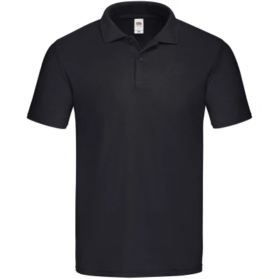 Image of Fruit of the Loom Mens Original Pique Polo Shirt (Black) Cotton Size 2XL