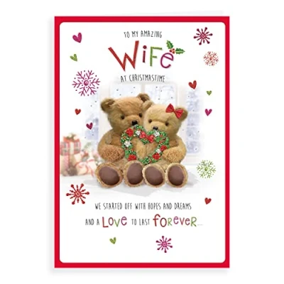 Image of Regal Publishing Cute Christmas Card Wife 9 x 6 inches