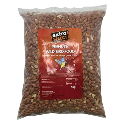 Image of Extra Select Whole Peanuts for Wild Birds, Aflatoxin Tested, Bird Food &amp; Squirrel 5kg Bag