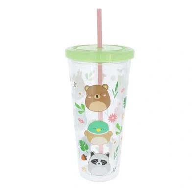 Image of Squishmallows Beaker &amp; Straw 650ml Capacity Reusable Drinking Cup Large Bottle Gifts Stationery