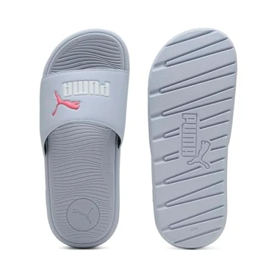 Image of Puma Cool CAT 2.0 JR Unisex Pool slides for kids, Size: 5, weather/white/magic rose Synthetics