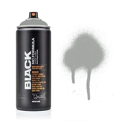 Image of Montana Black Spray Paint, Matt Finish, 400ml Can, Colour: BLK7070 Rhino