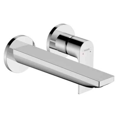 Image of Hansgrohe Rebris E Basin Mixer Tap for Concealed Installation Wall Mounted with Spout 20 cm, Chrome, 72568000
