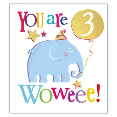 Image of Danilo Promotions Limited Age 3 Birthday Card, Brightside 3rd Card Brightside, Happy Card,Multi,7 x 6 inch