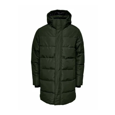 Image of ONLY &amp; SONS Men&#039;s Onscarl Life Long Quilted Coat Noos OTW Jacket, Peat, M