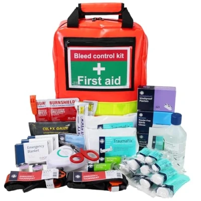 Image of EVAQ8 Trauma First Aid Kit British Standard Plus Critical Injury Bleed Control Module Including Tourniquets and Celox
