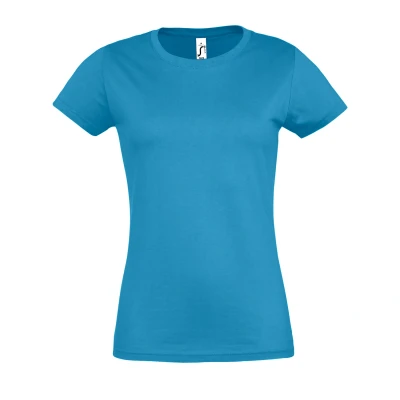 Image of SOLS Womens/Ladies Imperial Heavy Short Sleeve T Shirt (Aqua) Blue Size Large
