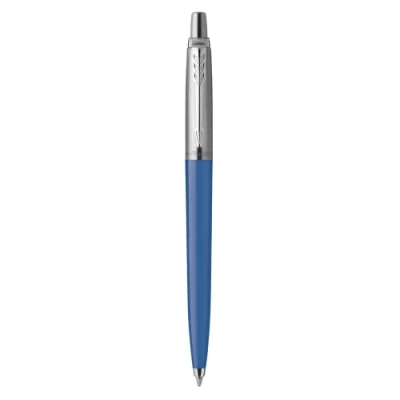 Image of Personalised Engraved Parker Jotter Blue Ballpoint Pen Black Ink Customise With Your Name