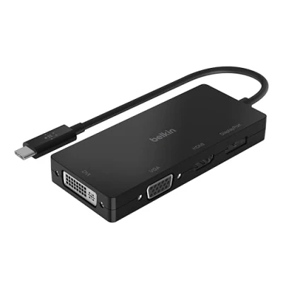 Image of Belkin Multiport USB C Adapter (USB Video w/ VGA, DVI, 4K HDMI, DisplayPort) Connect Your Laptop to Any Display