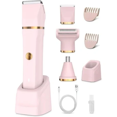 Image of Lady Shavers for Women,Bikini Trimmer Woman 3 in 1 Wet and Dry,Pubic Hair Women IPX7 Waterproof,Rechargeable Nose Trimmer,Advanced Pain Free Electric Razor Body Legs Underarm