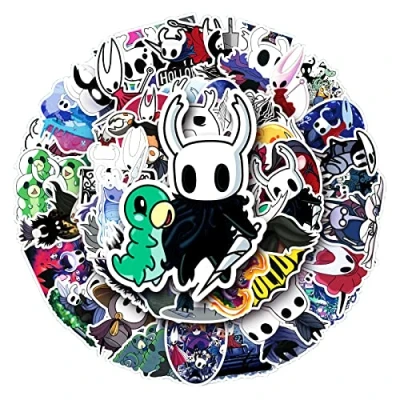 Image of 50 Pcs Hollow Knight Stickers for Kids Teens Adults Boys Girls Gift,Stickers Pack Laptop,Skateboard,Luggage,Car,Bike, Cup,Computer,Water Bottle Decor,Cartoon Game Vinyl Waterproof Sticker Decals