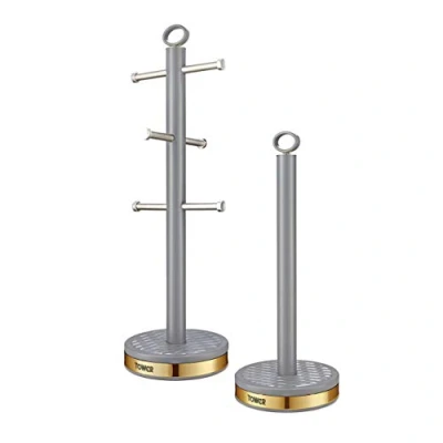 Image of Tower T826092GRY Empire Mug Tree and Towel Pole Set