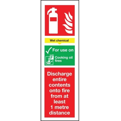 Image of Sitesafe Wet Chemical Fire Extinguisher Vinyl Sign 100 x 300mm