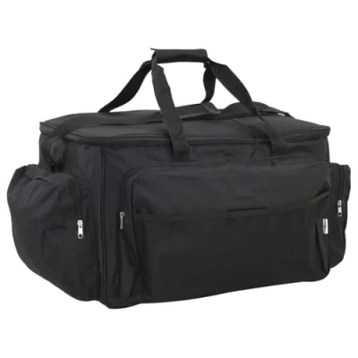 Image of vidaXL Fishing Bag Waterproof Tackle Backpack Black 600D Oxford Fabric, Many Pockets for Storage, Adjustable Straps, 84 x 35 cm