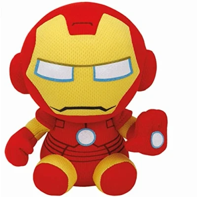 Image of TY Marvel Avengers Iron Man Regular, Licensed Squishy Beanie Baby Soft Plush Toys, Collectible Cuddly Stuffed Teddy