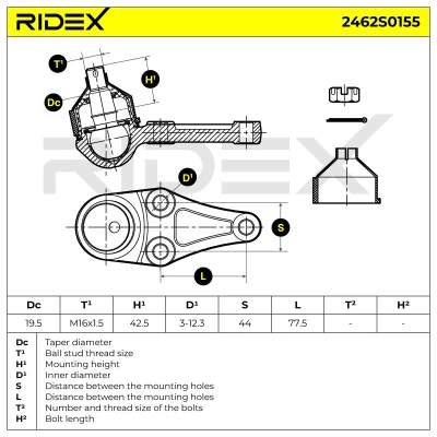 Image of 4013A090, 4013A098, 4013A211, 4013A314, MR496799 Ball joint FEBI BILSTEIN 41251 MITSUBISHI: PAJERO 4, 3, L200 / Triton IV Pickup