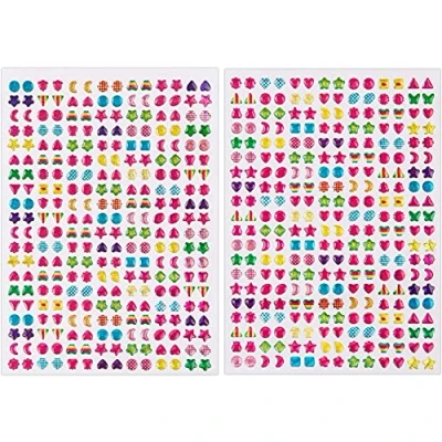 Image of Savita 2000+ Rhinestone Ear Stickers 3D Glitter Sparkle Crystal for Children and Shapes (4 Sheets)