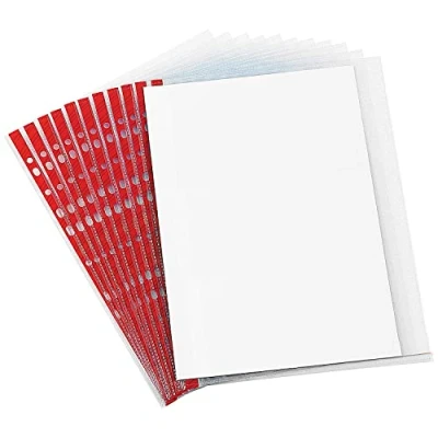 Image of Q Connect Punched Pocket A4 Deluxe Side Opening Orange Peel Strip (Pack of 25)