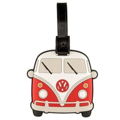 Image of Puckator LUT28 Volkswagen VW T1 Camper Bus Blue PVC Luggage Tag, Height 7.5cm Width 8cm