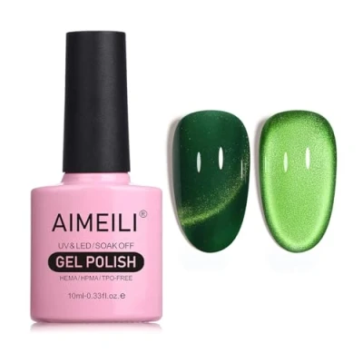 Image of AIMEILI Magnetic Gel Nail Polish Cat Magnet Eye Polish, UV LED Soak Off Glitter Varnish Art Manicure Pedicure, Hema free, Cruelty Vegan, Long Lasting &amp; Easy to Apply 10ml 755