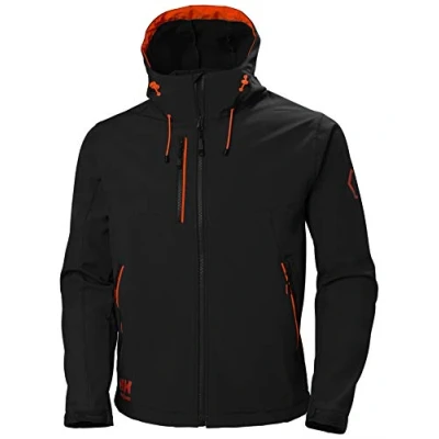 Image of Helly Hansen Workwear Mens Chelsea Evolution Hooded Softshell Jacket, 990 Black,M,74140