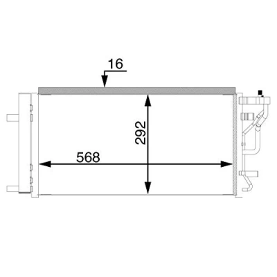 Image of 97606F2290 Condenser MAHLE ORIGINAL AC 71 000S without gasket/seal with dryer 13mm 568mm