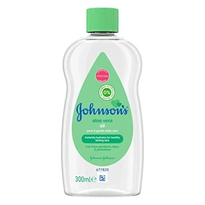 Image of JOHNSON&#039;S Aloe Vera Baby Oil 300ml Leaves Skin Soft and Smooth Ideal for Delicate