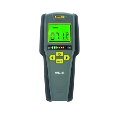 Image of General Tools Moisture Meter, Pinless, Digital LCD with Tricolor Bar Graph (MMD7NP)