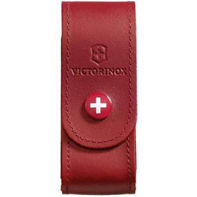 Image of Victorinox Leather Pouch for Swiss Army Pocket Knives, 3,5cm x 10cm, Red